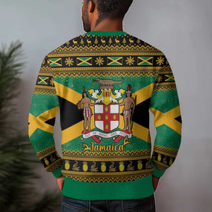 Afro-Jamaicans Ugly Christmas Sweater Coat Of Arms with Merry Christmas