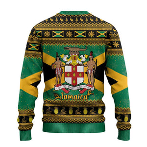 Afro-Jamaicans Ugly Christmas Sweater Coat Of Arms with Merry Christmas