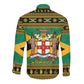 Afro-Jamaicans Long Sleeve Button Shirt Coat Of Arms - Merry Christmas