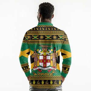 Afro-Jamaicans Long Sleeve Polo Shirt Coat Of Arms - Merry Christmas