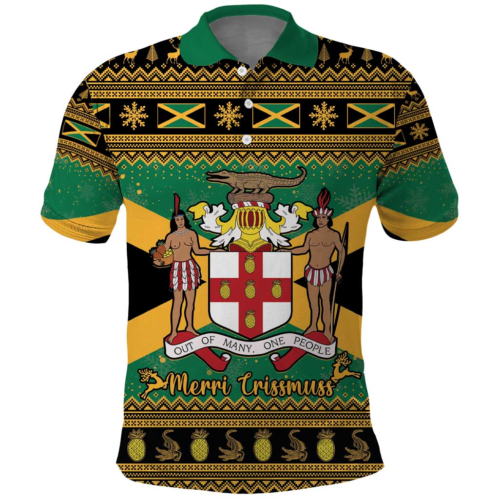 Afro-Jamaicans Polo Shirt Coat Of Arms - Merry Christmas