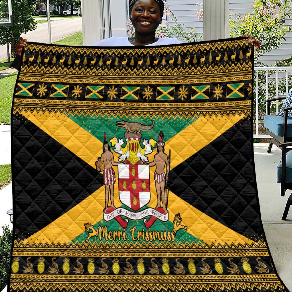 Afro-Jamaicans Quilt Coat Of Arms - Merry Christmas