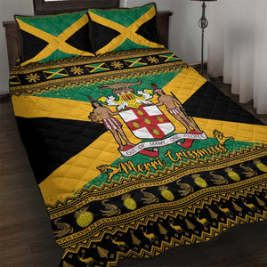 Afro-Jamaicans Quilt Bed Set Coat Of Arms - Merry Christmas