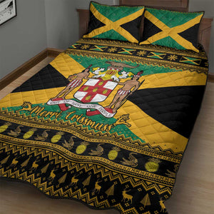 Afro-Jamaicans Quilt Bed Set Coat Of Arms - Merry Christmas