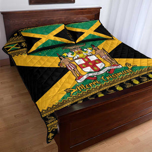 Afro-Jamaicans Quilt Bed Set Coat Of Arms - Merry Christmas