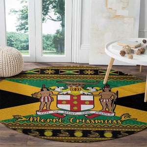 Afro-Jamaicans Round Carpet Coat Of Arms - Merry Christmas