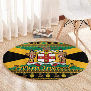 Afro-Jamaicans Round Carpet Coat Of Arms - Merry Christmas