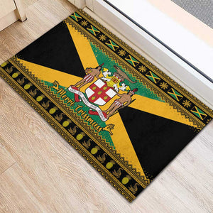 Afro-Jamaicans Rubber Doormat Coat Of Arms - Merry Christmas