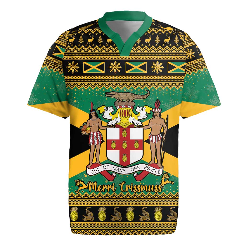 Afro-Jamaicans Rugby Jersey Coat Of Arms - Merry Christmas