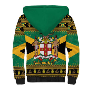 Afro-Jamaicans Sherpa Hoodie Coat Of Arms - Merry Christmas