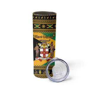 Afro-Jamaicans Skinny Tumbler Coat Of Arms - Merry Christmas