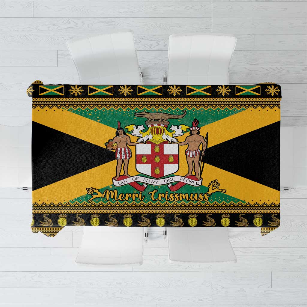 Afro-Jamaicans Tablecloth Coat Of Arms - Merry Christmas