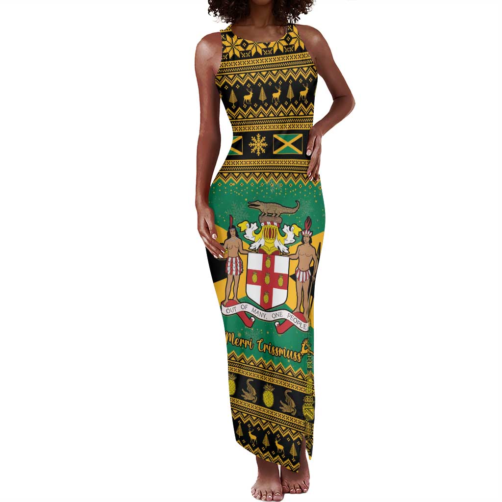 Afro-Jamaicans Tank Maxi Dress Coat Of Arms - Merry Christmas