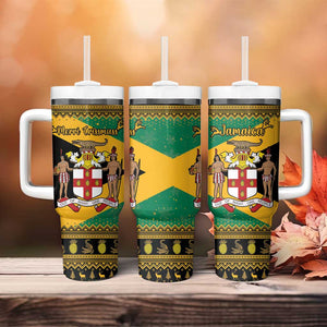 Afro-Jamaicans Tumbler With Handle Coat Of Arms - Merry Christmas