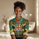 Afro-Jamaicans Women Casual Shirt Coat Of Arms - Merry Christmas LT15