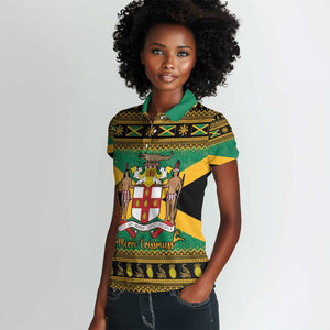 Afro-Jamaicans Women Polo Shirt Coat Of Arms - Merry Christmas