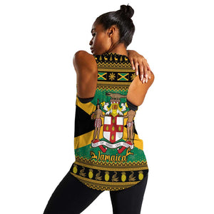 Afro-Jamaicans Women Racerback Tank Coat Of Arms - Merry Christmas