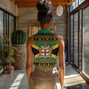 Afro-Jamaicans Women Sleeveless Polo Shirt Coat Of Arms - Merry Christmas