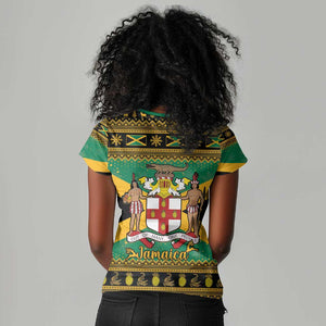 Afro-Jamaicans Women V-Neck T-Shirt Coat Of Arms - Merry Christmas