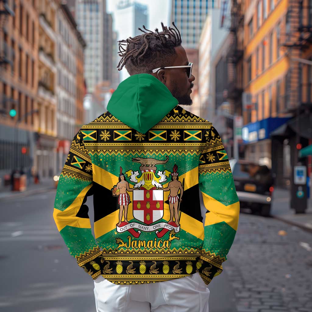 Afro-Jamaicans Zip Hoodie Coat Of Arms - Merry Christmas