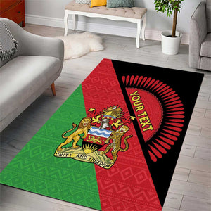 Personalized Afro Malawi Area Rug Coat Of Arms - Southeastern Africa Pattern