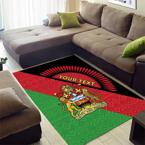 Personalized Afro Malawi Area Rug Coat Of Arms - Southeastern Africa Pattern