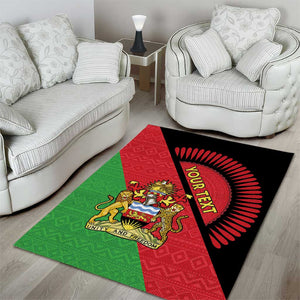 Personalized Afro Malawi Area Rug Coat Of Arms - Southeastern Africa Pattern