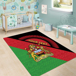 Personalized Afro Malawi Area Rug Coat Of Arms - Southeastern Africa Pattern