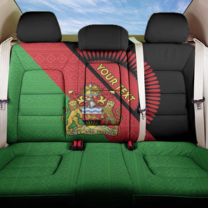 Personalized Afro Malawi Back Car Seat Cover Coat Of Arms - Southeastern Africa Pattern