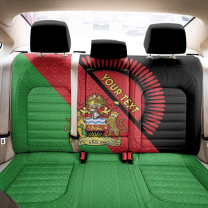 Personalized Afro Malawi Back Car Seat Cover Coat Of Arms - Southeastern Africa Pattern