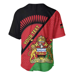 Personalized Afro Malawi Baseball Jersey Coat Of Arms - Southeastern Africa Pattern