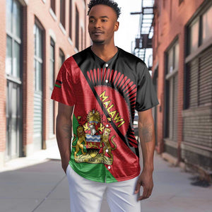 Personalized Afro Malawi Baseball Jersey Coat Of Arms - Southeastern Africa Pattern