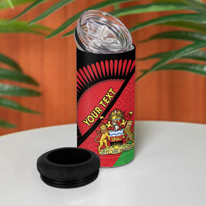 Personalized Afro Malawi 4 in 1 Can Cooler Tumbler Coat Of Arms - Southeastern Africa Pattern