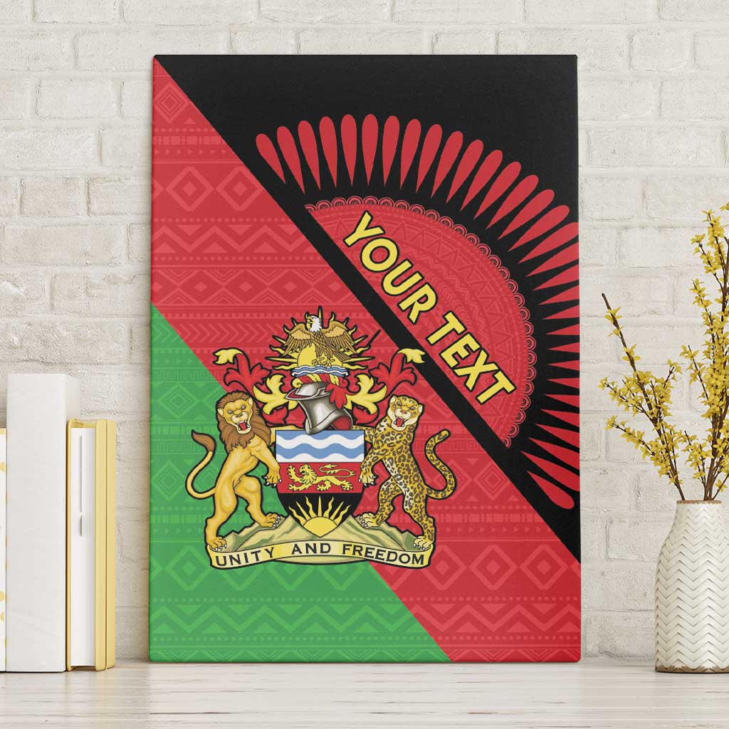 Personalized Afro Malawi Canvas Wall Art Coat Of Arms - Southeastern Africa Pattern