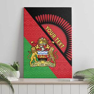 Personalized Afro Malawi Canvas Wall Art Coat Of Arms - Southeastern Africa Pattern