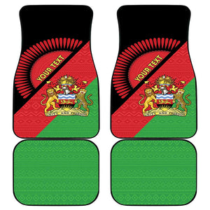 Personalized Afro Malawi Car Mats Coat Of Arms - Southeastern Africa Pattern