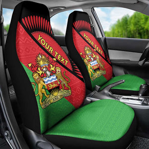 Personalized Afro Malawi Car Seat Cover Coat Of Arms - Southeastern Africa Pattern