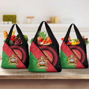 Personalized Afro Malawi Grocery Bag Coat Of Arms - Southeastern Africa Pattern