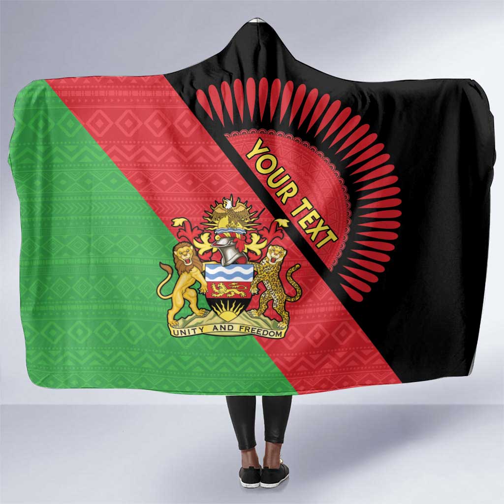 Personalized Afro Malawi Hooded Blanket Coat Of Arms - Southeastern Africa Pattern