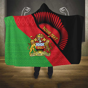 Personalized Afro Malawi Hooded Blanket Coat Of Arms - Southeastern Africa Pattern