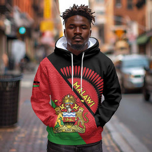 Personalized Afro Malawi Hoodie Coat Of Arms - Southeastern Africa Pattern