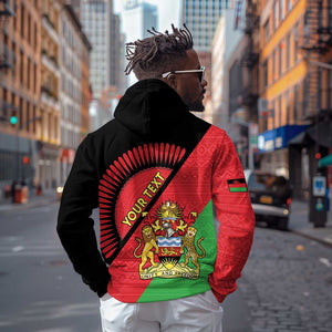 Personalized Afro Malawi Hoodie Coat Of Arms - Southeastern Africa Pattern