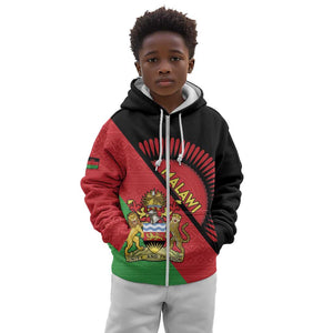 Personalized Afro Malawi Kid Hoodie Coat Of Arms - Southeastern Africa Pattern