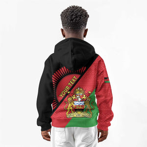 Personalized Afro Malawi Kid Hoodie Coat Of Arms - Southeastern Africa Pattern