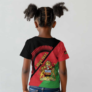 Personalized Afro Malawi Kid T shirt Coat Of Arms - Southeastern Africa Pattern