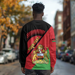 Personalized Afro Malawi Long Sleeve Shirt Coat Of Arms - Southeastern Africa Pattern