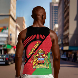 Personalized Afro Malawi Men Tank Top Coat Of Arms - Southeastern Africa Pattern