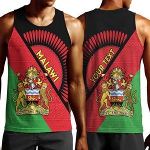 Personalized Afro Malawi Men Tank Top Coat Of Arms - Southeastern Africa Pattern