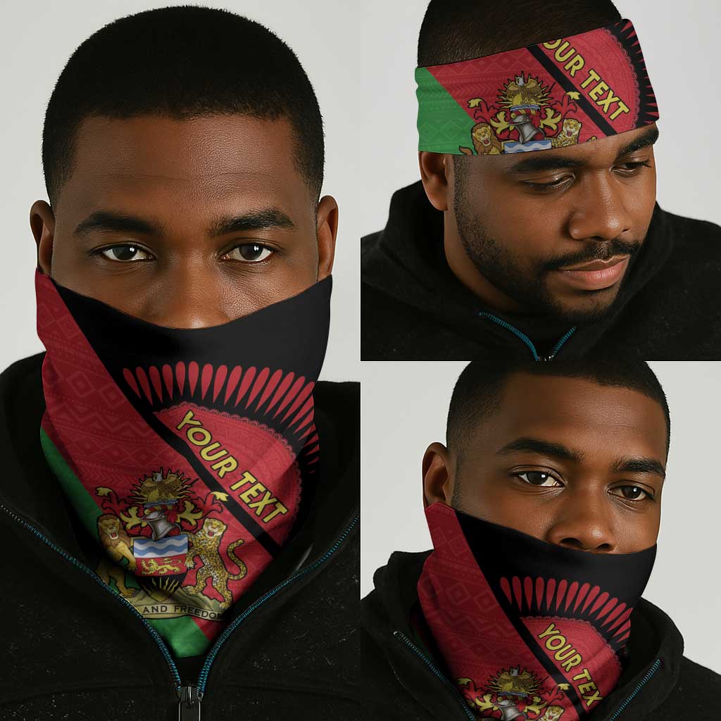 Personalized Afro Malawi Neck Gaiter Coat Of Arms - Southeastern Africa Pattern LT15