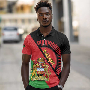 Personalized Afro Malawi Polo Shirt Coat Of Arms - Southeastern Africa Pattern